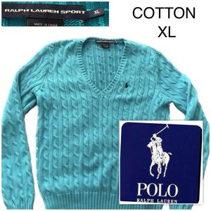 Ralph Lauren Turquoise V-Neck Sweater